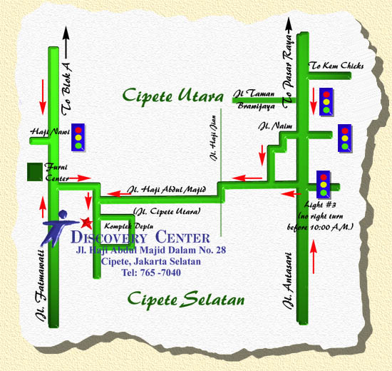 Location of Discovery Center in Jakarta, Indonesia